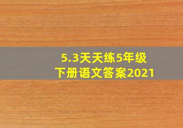 5.3天天练5年级下册语文答案2021