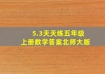 5.3天天练五年级上册数学答案北师大版