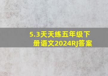 5.3天天练五年级下册语文2024RJ答案