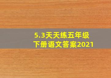 5.3天天练五年级下册语文答案2021