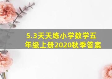 5.3天天练小学数学五年级上册2020秋季答案