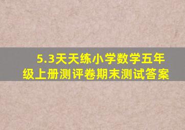 5.3天天练小学数学五年级上册测评卷期末测试答案