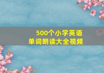 500个小学英语单词朗读大全视频