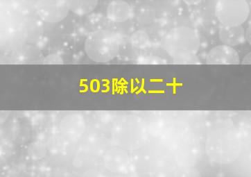 503除以二十