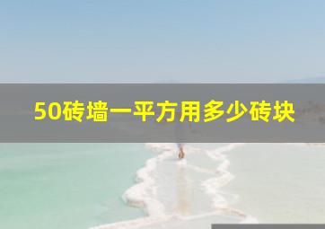 50砖墙一平方用多少砖块