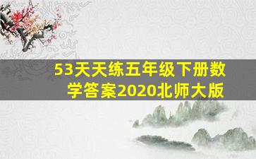 53天天练五年级下册数学答案2020北师大版