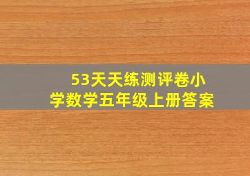 53天天练测评卷小学数学五年级上册答案