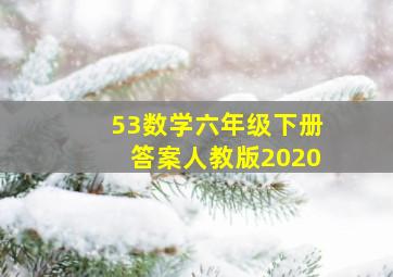 53数学六年级下册答案人教版2020