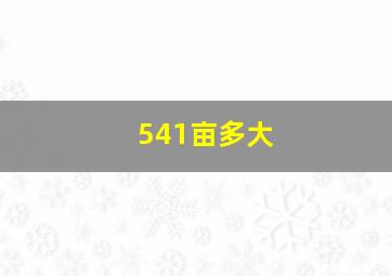 541亩多大