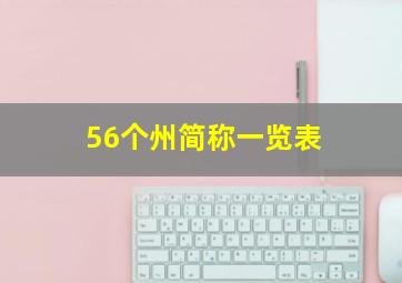 56个州简称一览表