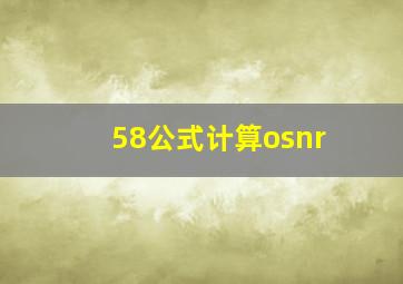 58公式计算osnr