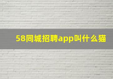 58同城招聘app叫什么猫