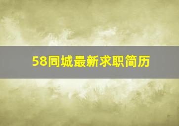 58同城最新求职简历