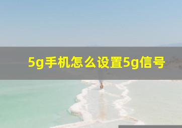 5g手机怎么设置5g信号