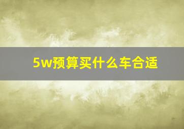 5w预算买什么车合适