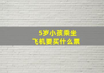 5岁小孩乘坐飞机要买什么票