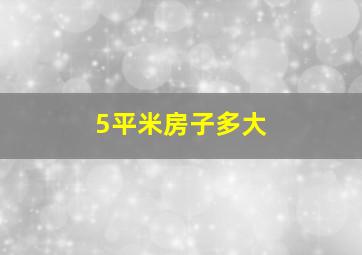 5平米房子多大