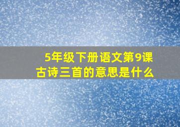 5年级下册语文第9课古诗三首的意思是什么