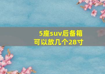 5座suv后备箱可以放几个28寸