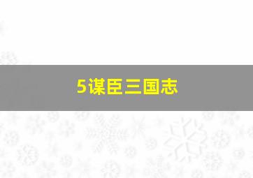 5谋臣三国志