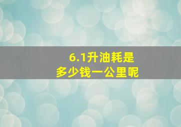 6.1升油耗是多少钱一公里呢