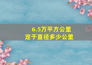 6.5万平方公里定于直径多少公里