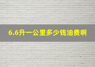 6.6升一公里多少钱油费啊