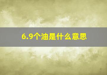 6.9个油是什么意思