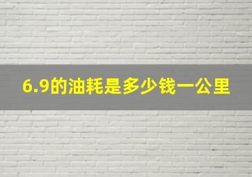 6.9的油耗是多少钱一公里