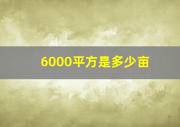 6000平方是多少亩