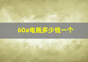 60a电瓶多少钱一个