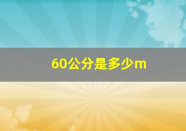 60公分是多少m