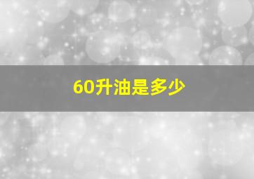 60升油是多少