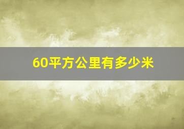 60平方公里有多少米