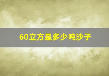 60立方是多少吨沙子