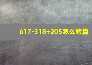 617-318+205怎么验算