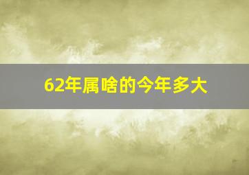 62年属啥的今年多大