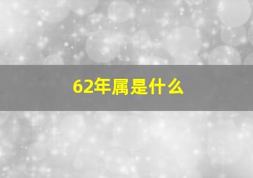 62年属是什么