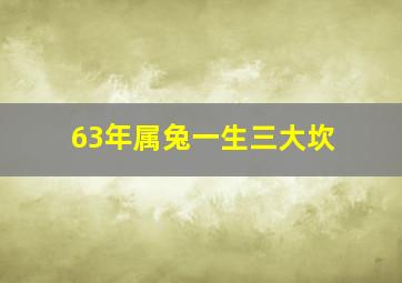 63年属兔一生三大坎