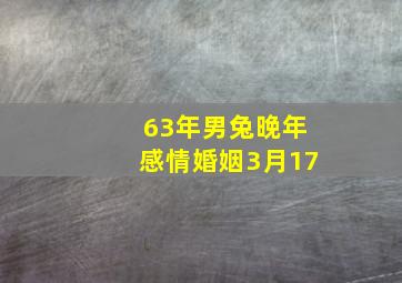 63年男兔晚年感情婚姻3月17