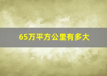 65万平方公里有多大