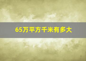 65万平方千米有多大