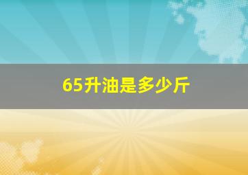 65升油是多少斤