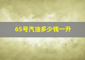 65号汽油多少钱一升