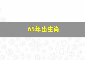 65年出生肖