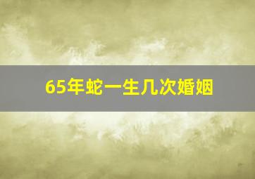 65年蛇一生几次婚姻