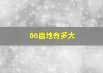 66亩地有多大