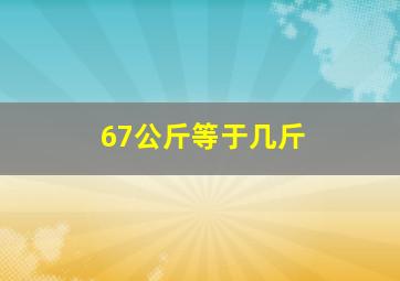 67公斤等于几斤