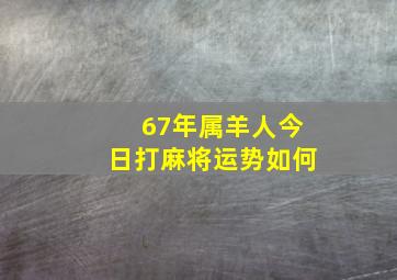 67年属羊人今日打麻将运势如何