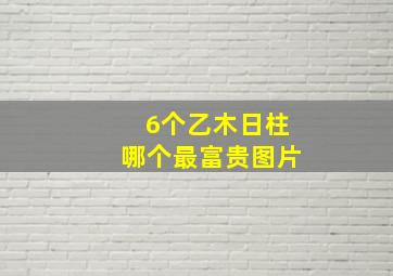 6个乙木日柱哪个最富贵图片